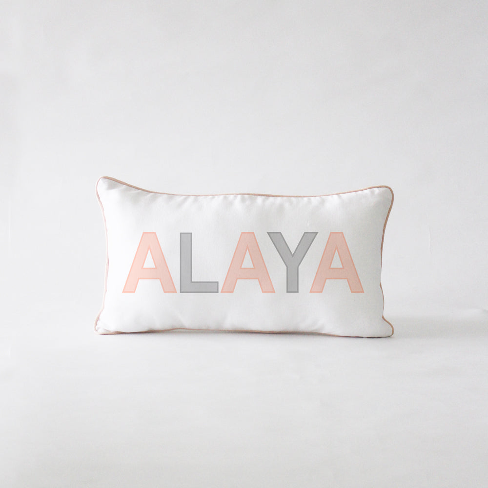 Personalised Name Cushion - Bold - Pink