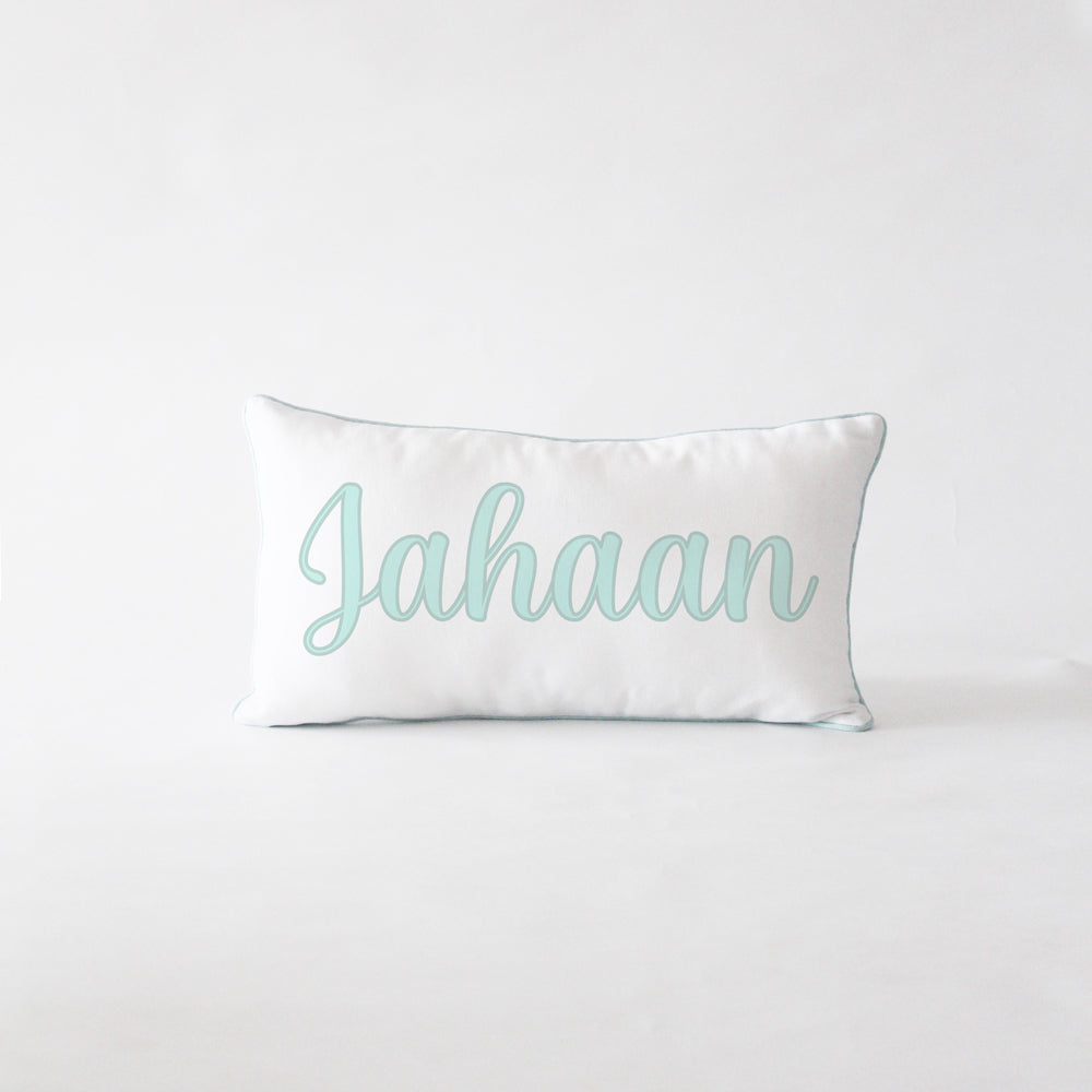 Personalised Name Cushion - Cursive - Blue