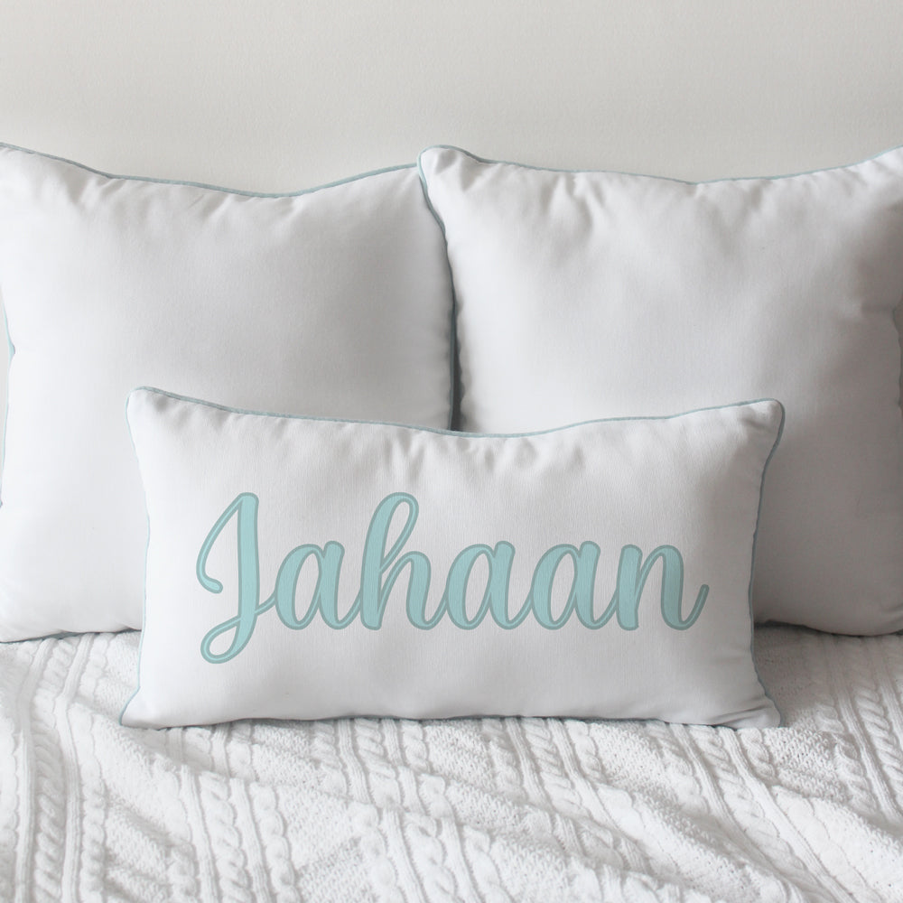 Personalised Name Cushion - Cursive - Blue