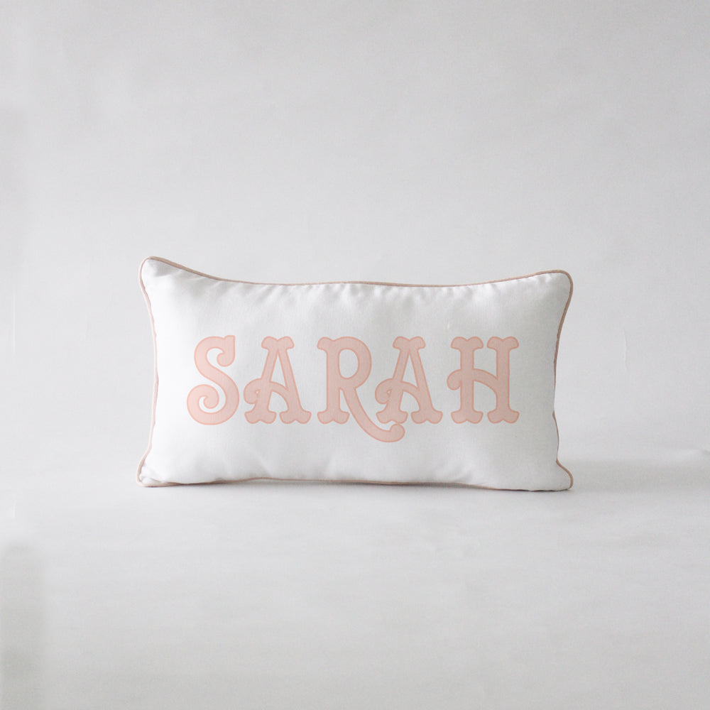 Personalised Name Cushion - Fancy - Pink