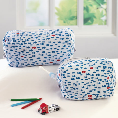 Nautical Travel Pouch Set <br> Set of 2 (Small & Large)
