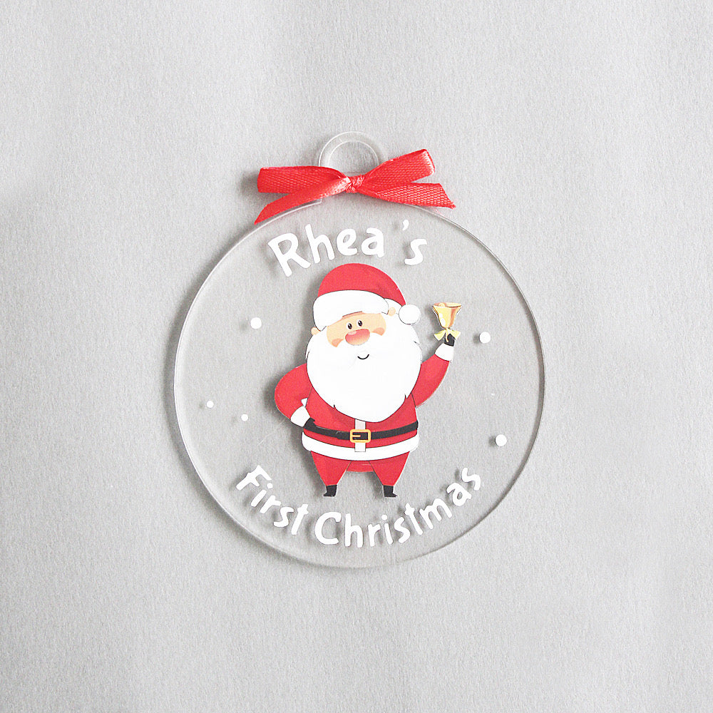 Personalised New "First Christmas" Ornament - Santa