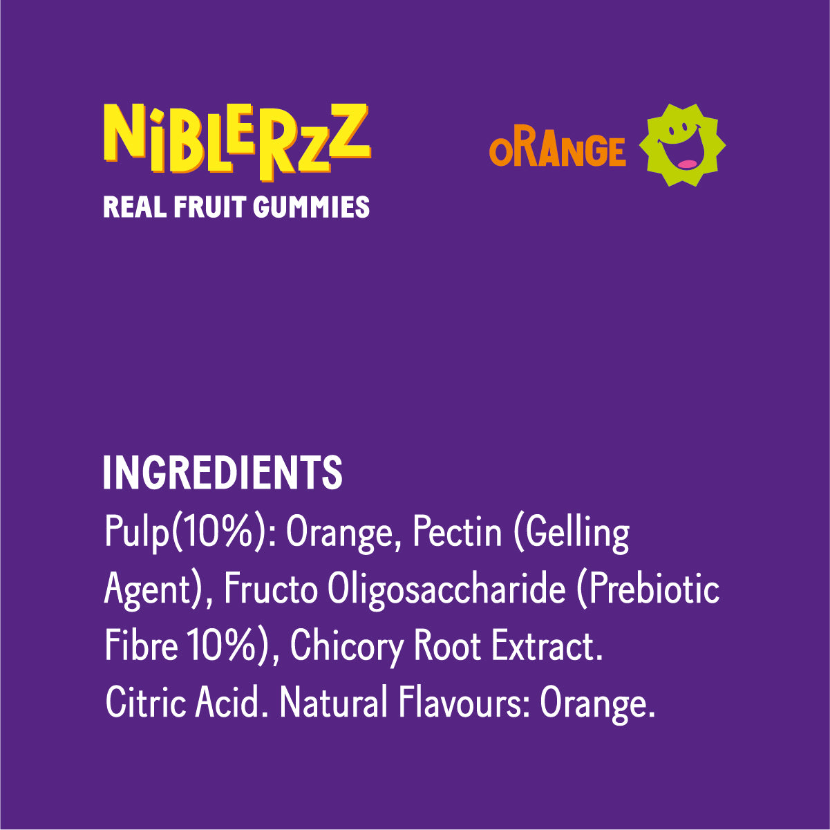 Niblerzz Real Fruit Orange Gummies -  Pack of 3