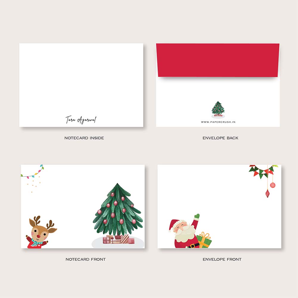 Folded-Notecards + Envelopes - Set of 25 - Red Celebration