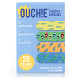 Ouchie Non-Toxic Printed Bandages COMBO Set of 3 (3 x 20= 60 Pack)- (PINK, ORANGE & BLUE)