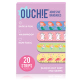 Ouchie Non-Toxic Printed Bandages COMBO Set of 3 (3 x 20= 60 Pack)- (PINK, ORANGE & LAVENDER)