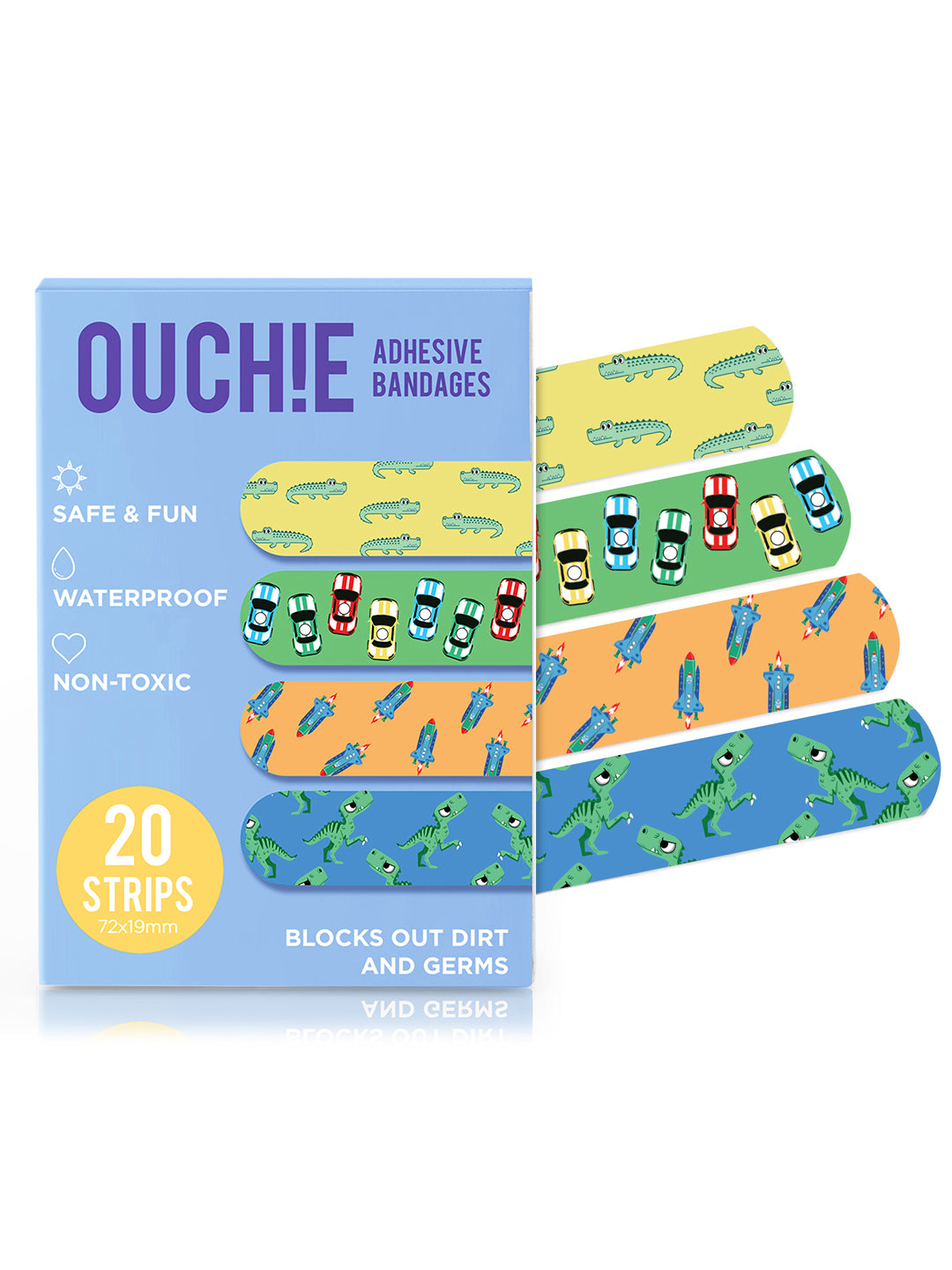 'Ouchie Printed Bandages'  Combo Set of 2 ( 20 x 2 = 40) (Blue & Purple)