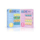 Ouchie Non-Toxic Printed Bandages COMBO Set of 2 (2 x 20= 40 Pack)- (BLUE & LAVENDER)