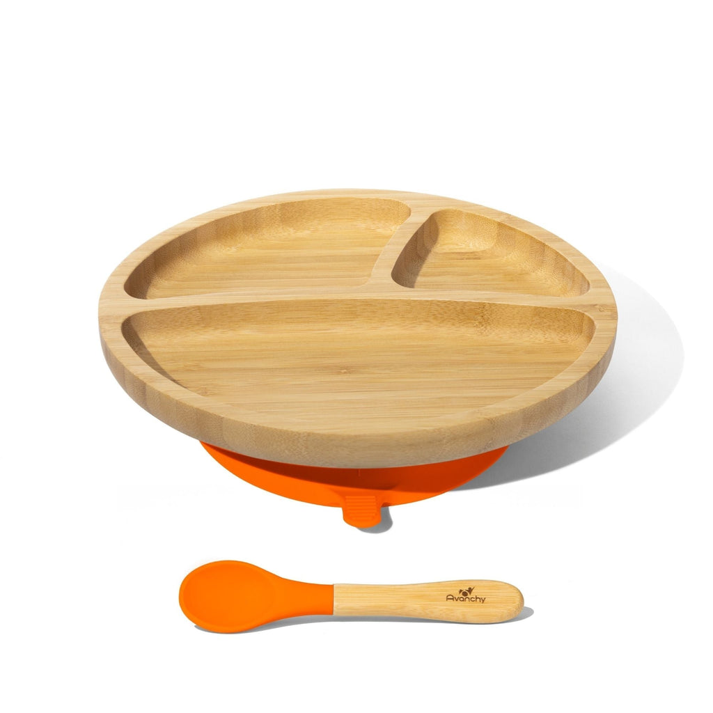 Avanchy Bamboo Toddler Plate & Spoon - Yellow