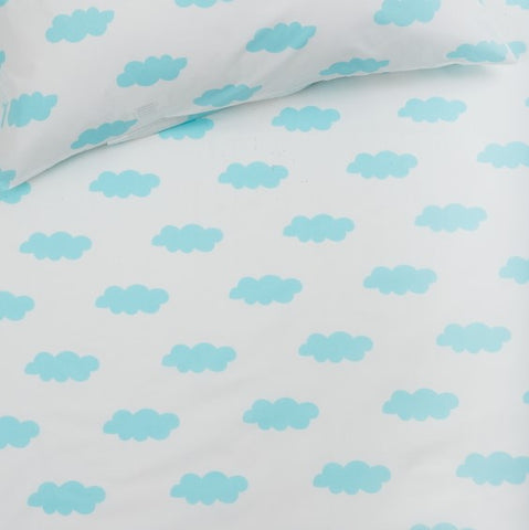 Fitted Organic Cot Sheet - Clouds