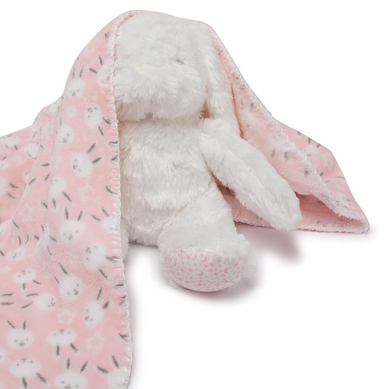 Pink Bunny Blanket with Toy