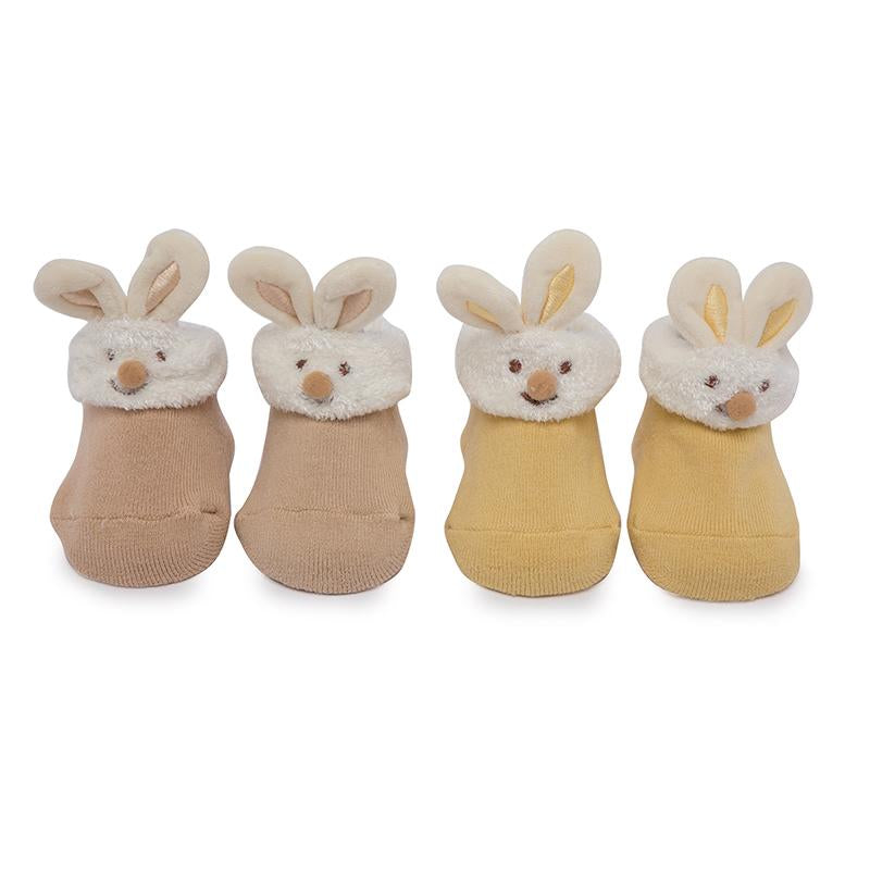 Yellow Bunny Friends 3D Socks - 2 pack