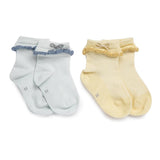 Yellow and Blue Bow Socks - 2 Pack