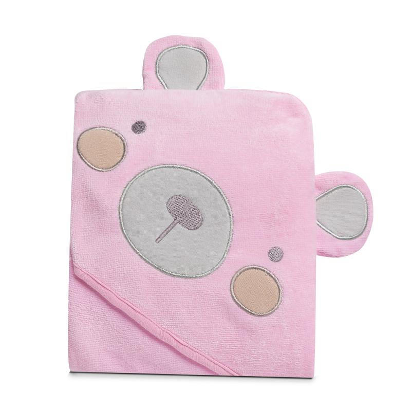 Pink Bear Hooded Towel