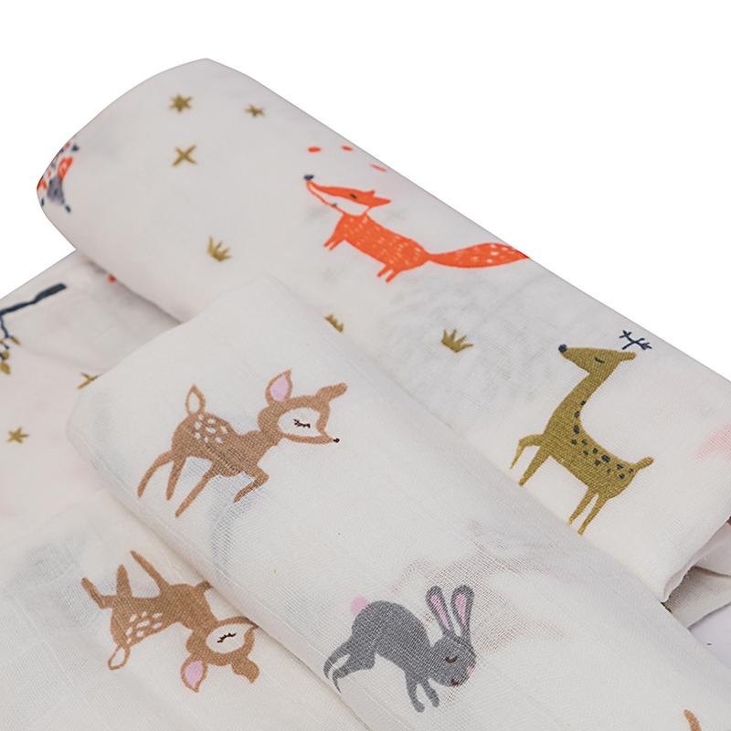 Fun in Forest Muslin Swaddles - 2 Pack