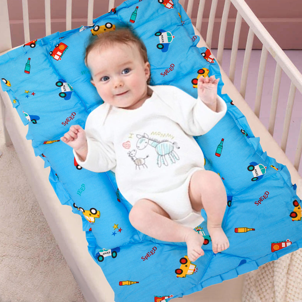Baby Moo Mattress With Fixed Neck Pillow And Bolsters Catch Me If You Can Blue