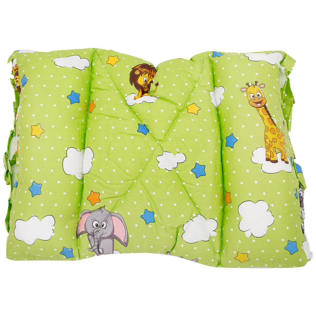 Baby Moo Mattress With Fixed Neck Pillow And Bolsters Fun In The Jungle Green
