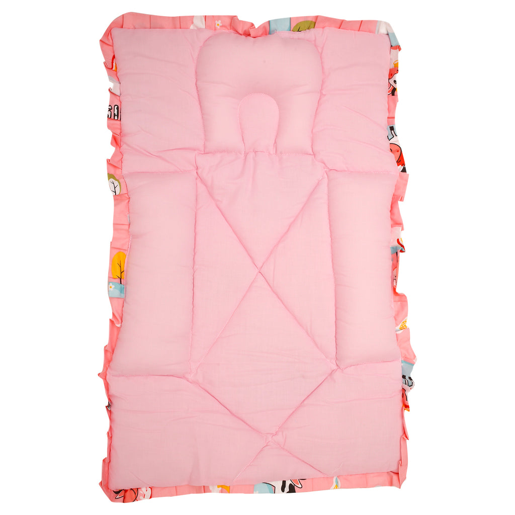 Baby Moo Mattress With Fixed Neck Pillow And Bolsters Milkaholic Peach