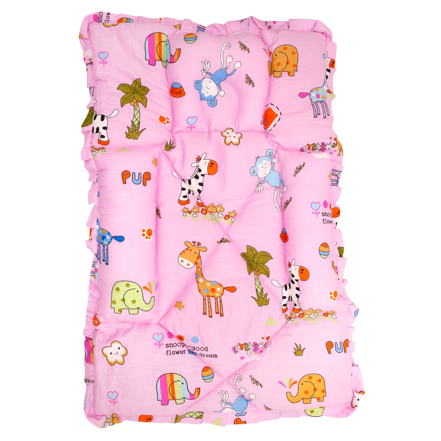 Baby Moo Mattress With Fixed Neck Pillow And Bolsters Savanna Ooh Na Na Pink