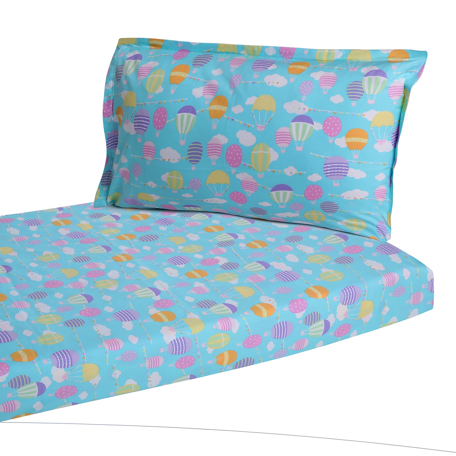 Bedsheet Set - Pastel Balloon Bedsheet, Single/Double Bed Sizes Available