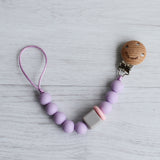 Little Rawr Silicone Pacifinder Beads with Clip Holder - Lavender