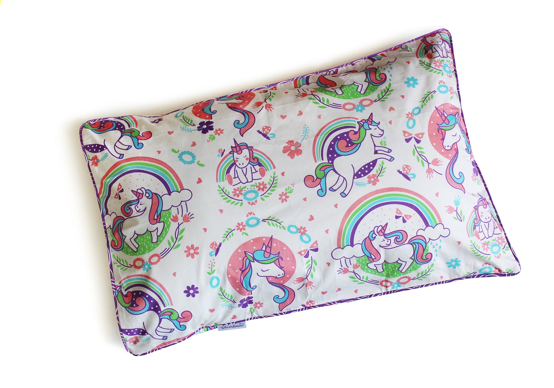 Unicorn & Rainbows Single Pillow Cover