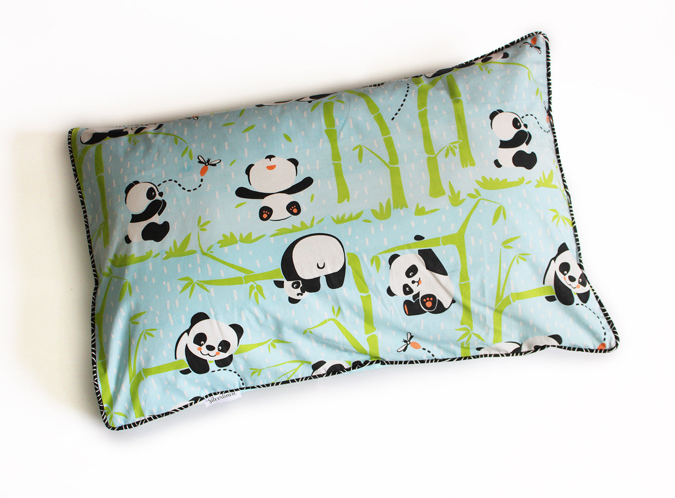 Panda Village Single Pillow Cover - Blue / Pink