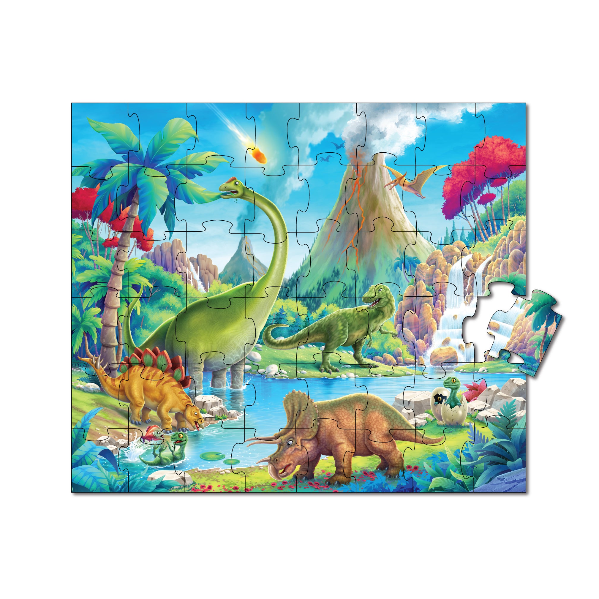 Planet Of Lost Dinosaur - Glow In The Dark - 48 Piece Puzzles