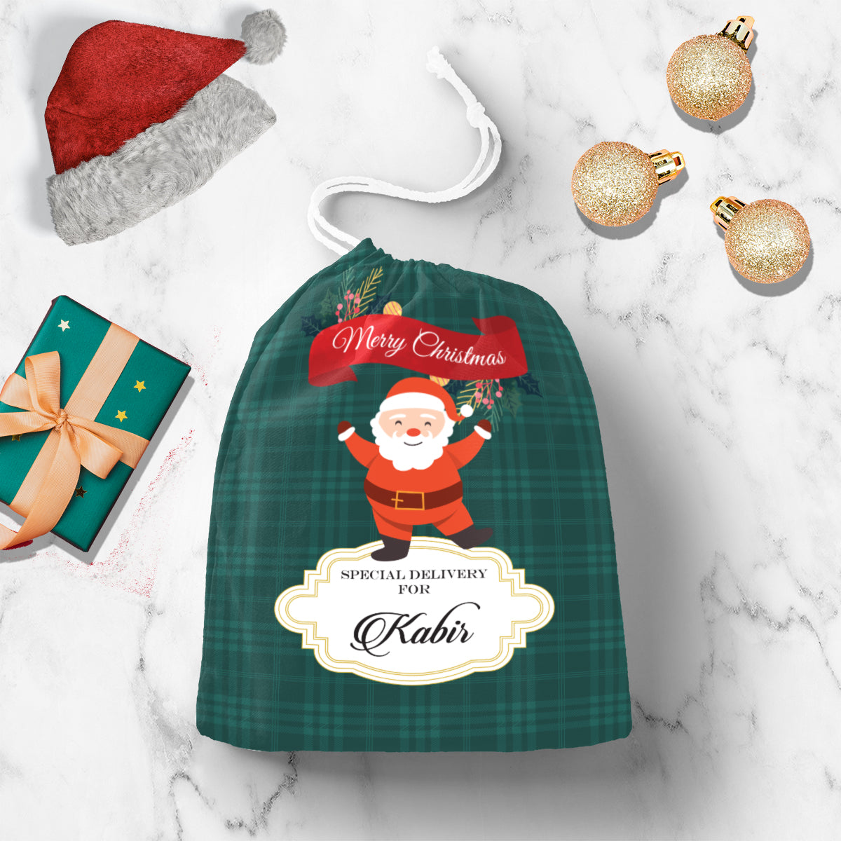 Personalised Merry Santa Gift Sack