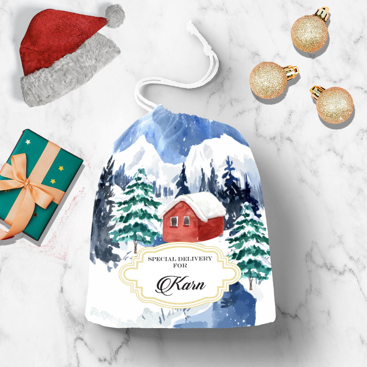 Personalised Little Red House Gift Sack