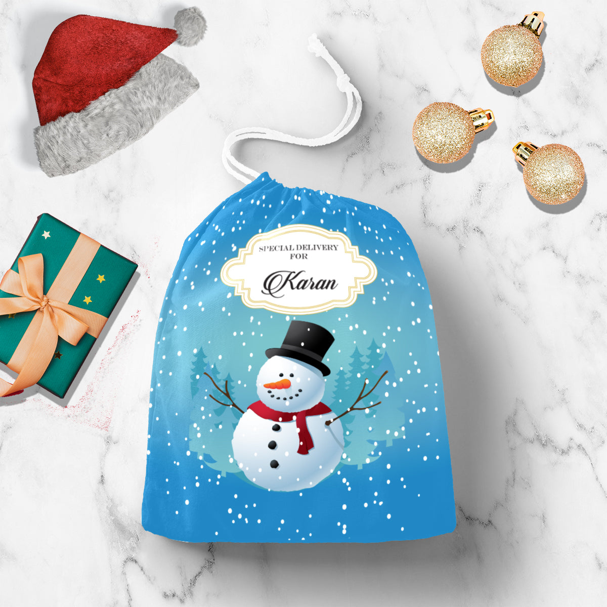 Personalised Frosty The Snowman Gift Sack