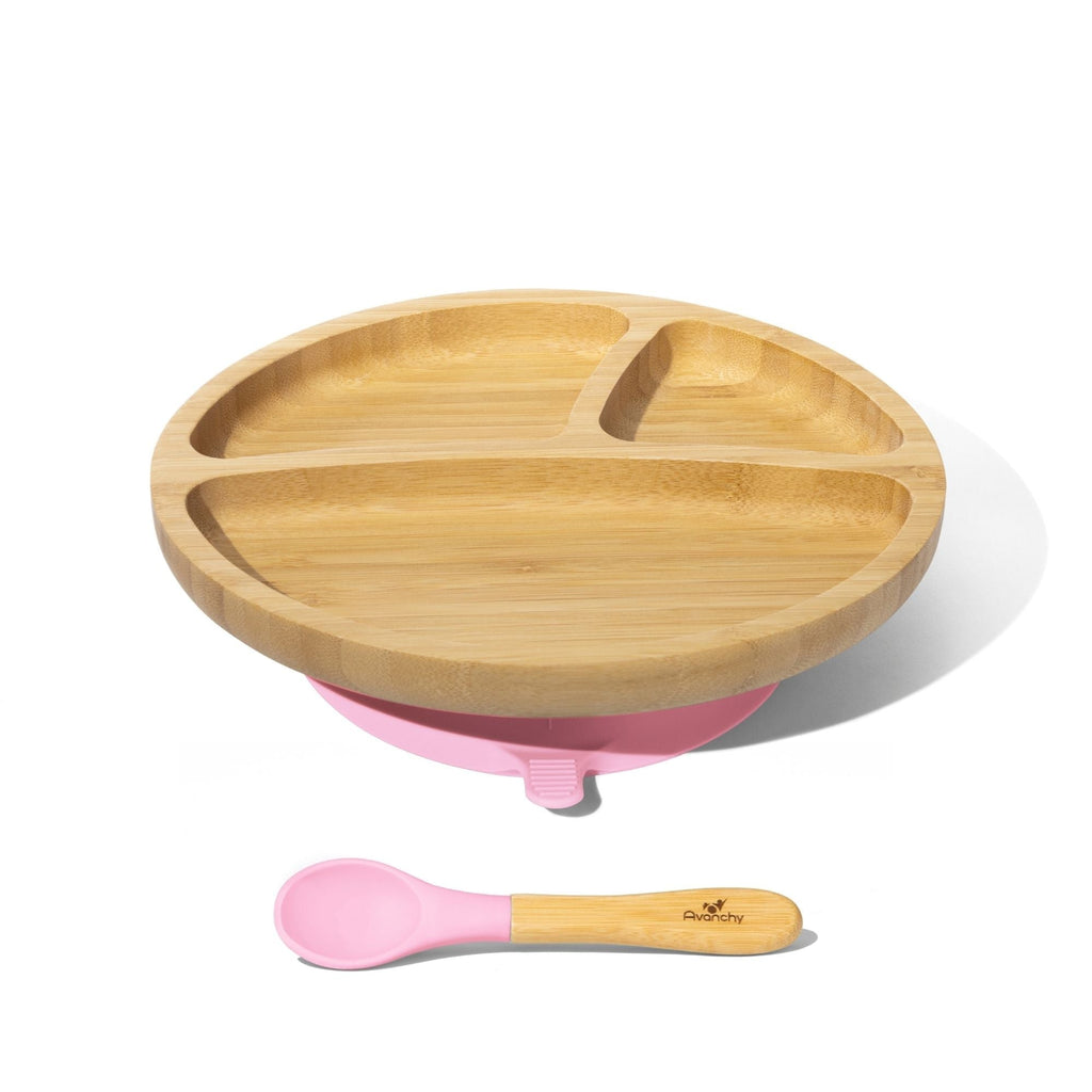Avanchy Bamboo Toddler Plate & Spoon - Yellow