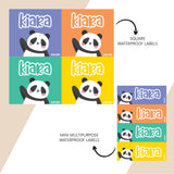 Waterproof Name Stickers - Panda