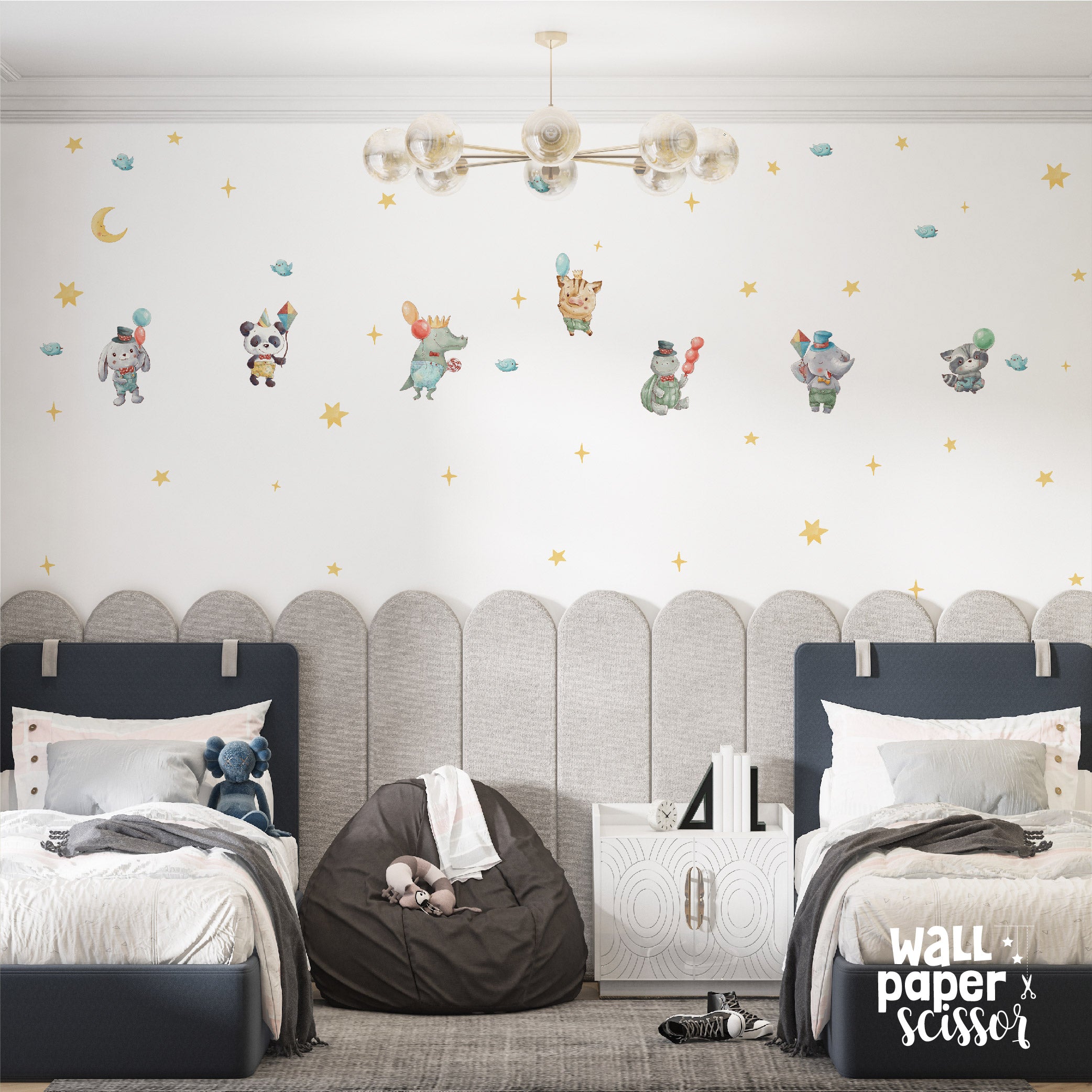 Watercolour Party Animal Wall Stickers