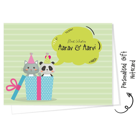 Personalised Gift Notecard -Cute Cat