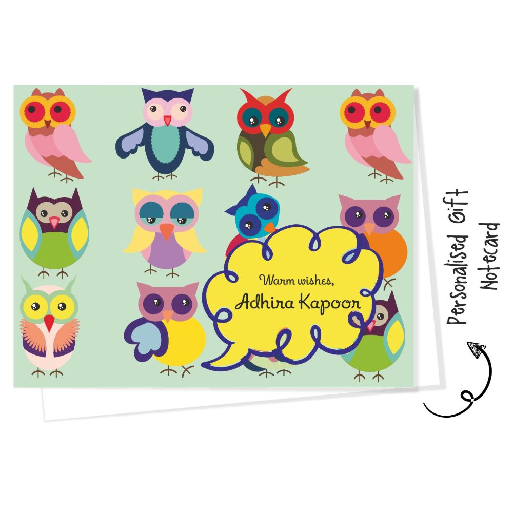 Personalised Gift Notecard - Cute Owls