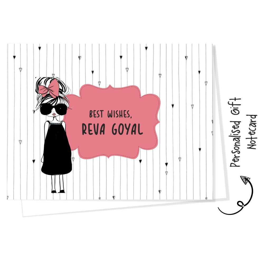 Personalised Gift Notecard - Girl With A Bow