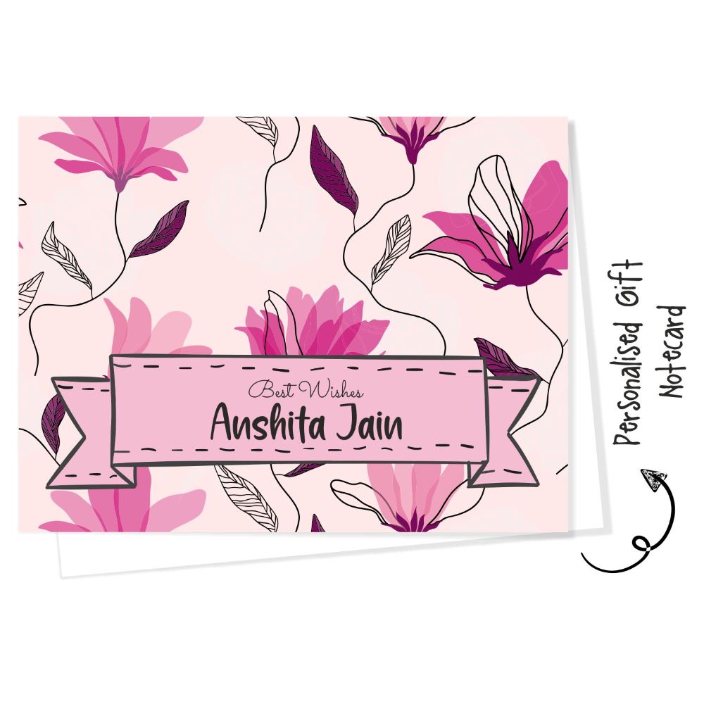 Personalised Gift Notecard -Pink Tulips