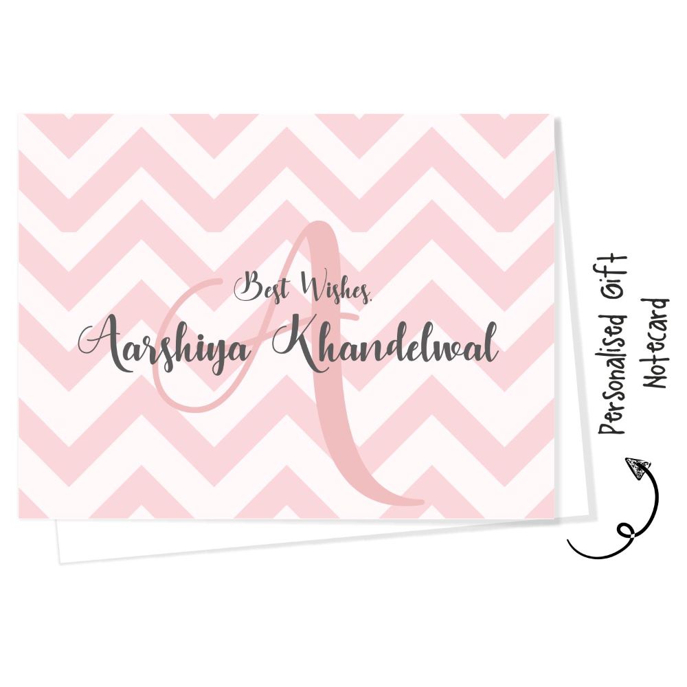 Personalised Gift Notecard - Pink Zigzag