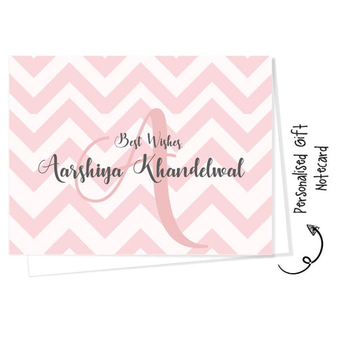 Personalised Gift Notecard - Pink Zigzag