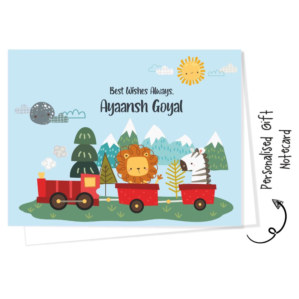 Personalised Gift Notecard -  Train Animals