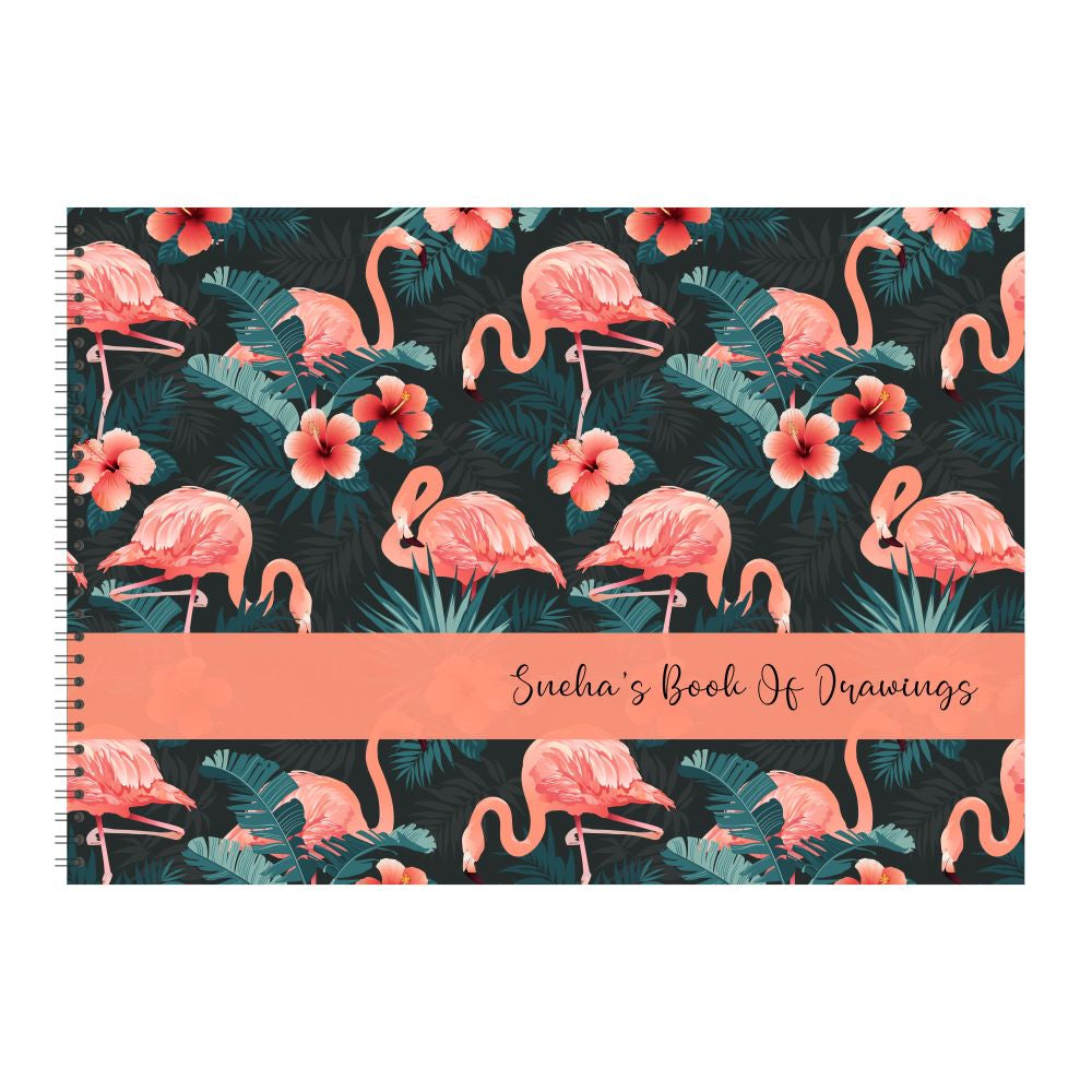 Personalised Sketchbook - Flamingo