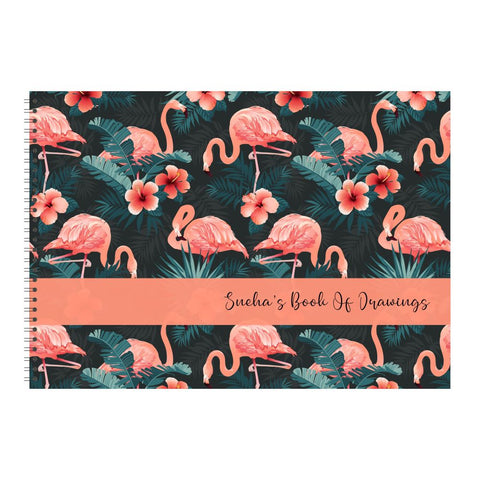 Personalised Sketchbook - Flamingo