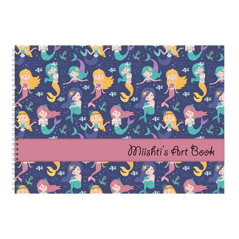 Personalised Sketchbook - Mermaid Pattern