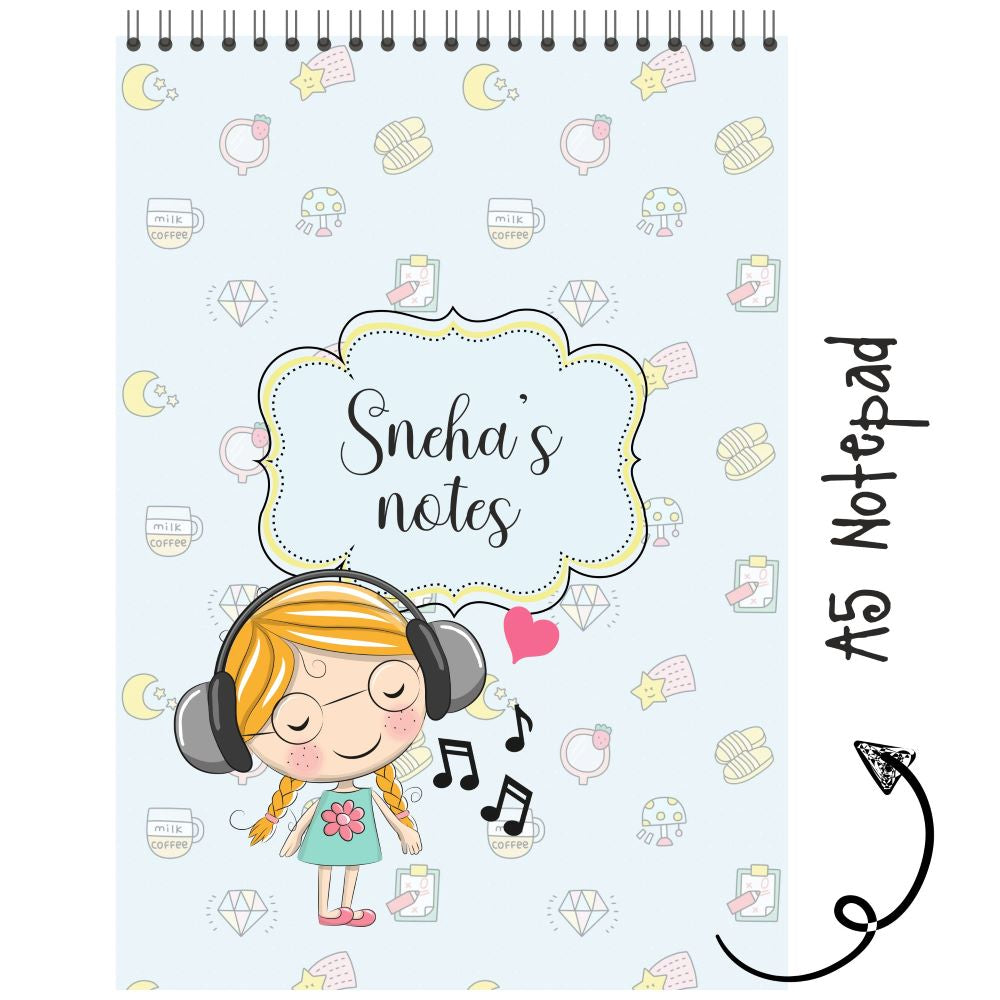 Personalised Notepad - Green Girl