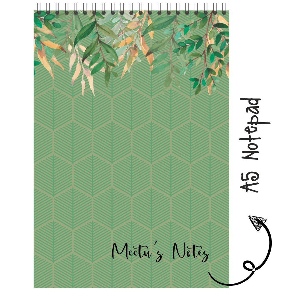 Personalised Notepad - Hexagonal Leaf