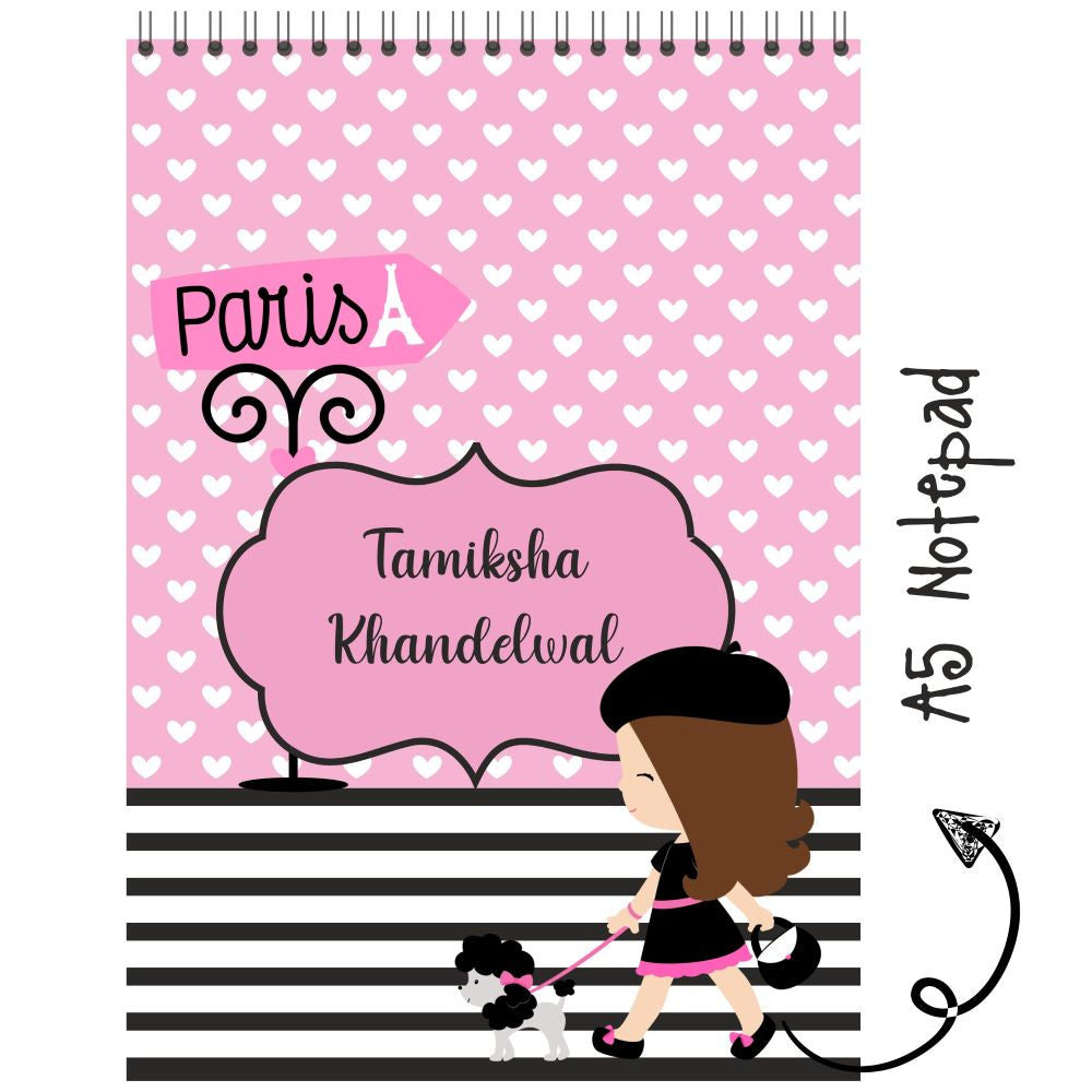 Personalised Notepad - Paris Dog