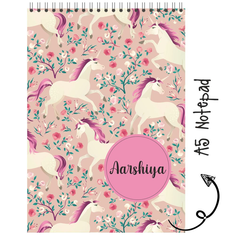 Personalised Notepad - Unicorn Pattern