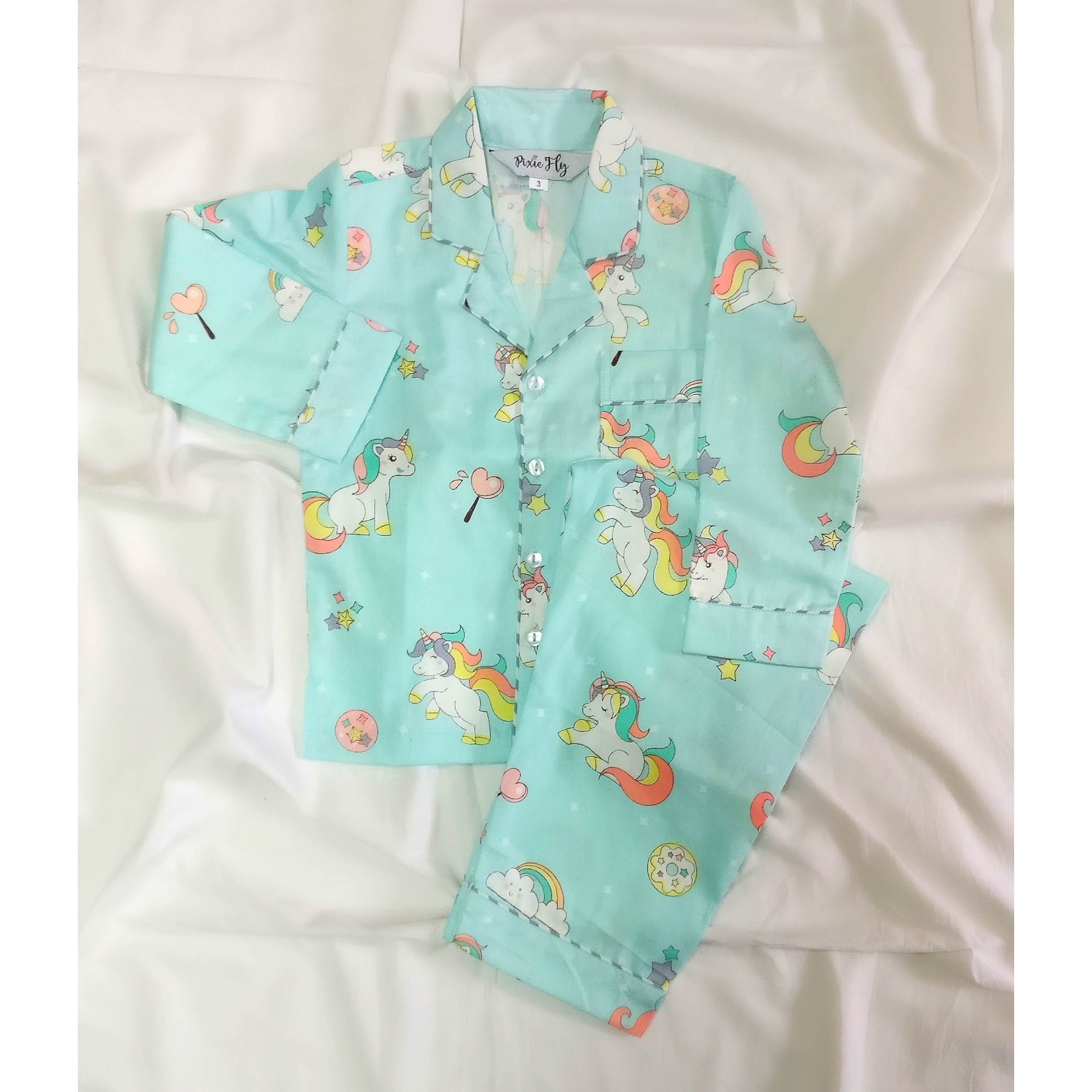 Kid's Pyjama Set - Blue Unicorn