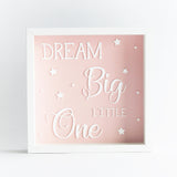 Dream Big Little One Frame - Blue/ Grey/ Pink